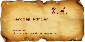 Karczag Adrián névjegykártya