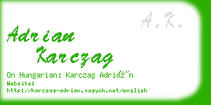 adrian karczag business card